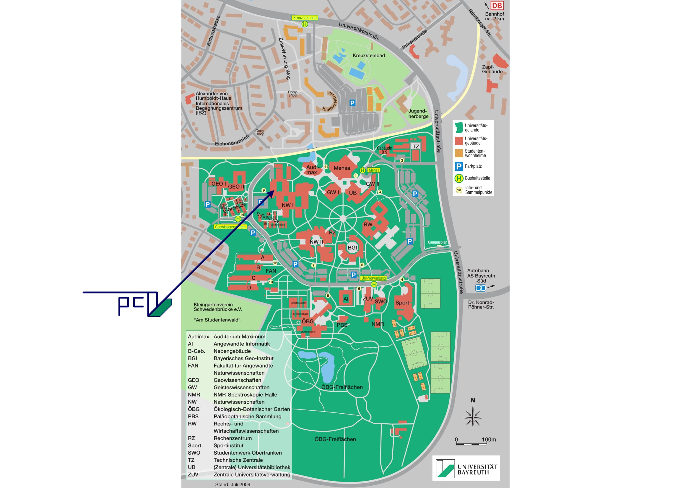 Campusplan Bayreuth